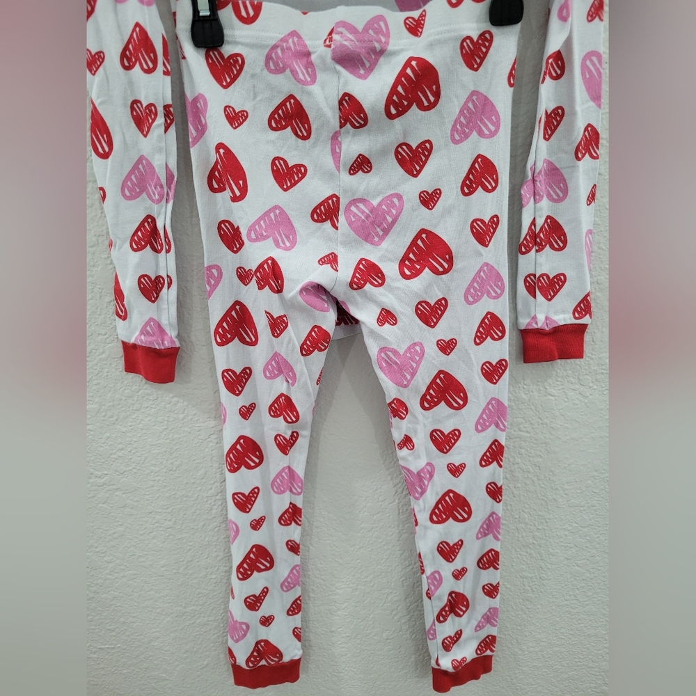Childrens Place Heart Print Pajama Set - Red and Pink GirlsSize8 - Picture 4 of 5